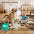 thumbnail image 4 of ODIKA 8'x10' Ultra-Soft Area Rug, Mirrored Palm Frond Motif Rectangular With Symmetrical Leaf Design None Washable, Bare feet friendly, Silk-Touch for Bedroom, Under Sectional, 4 of 7