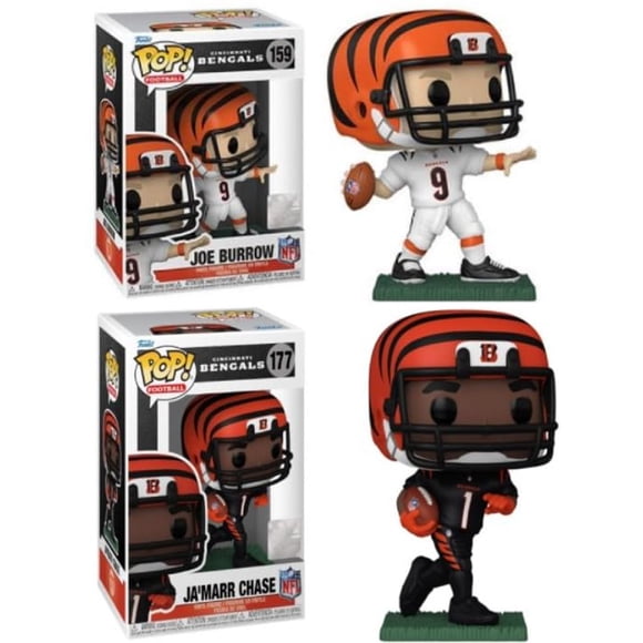 ¡Funko Pop! Combo Joe Burrow y Ja'Marr persiguen a los Cincinnati Bengals