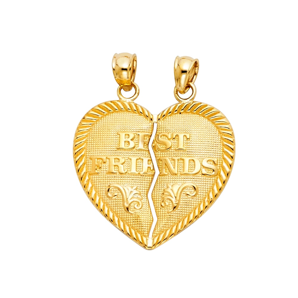 Jewels By Lux 14K Yellow Gold Heart Pendant 25mm X 22mm - Walmart.com