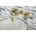 thumbnail image 4 of Kingston Brass KS6127CKL Kaiser Double-Handle Wall Mount Bathroom Faucet, Brushed Brass, 4 of 8