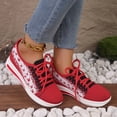 thumbnail image 2 of OIOLOYJM Sneakers for Women American Flag Mesh Breathable Non-Slip Lace Up Running Training Shoes Fashion Patriotic Comfortable Sports Walking Shoes Red 43(US-10/UK-8), 2 of 4