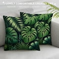 thumbnail image 3 of COMIO  Throw Pillow Covers Green Tropical Palm and Banana Leaves Watercolor Decorative,Square Cushion Case for Home Sofa Couch White, 3 of 5