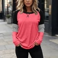 thumbnail image 6 of Yourumao Womens Crewneck Sweatshirts Color Block Lightweight Sweatshirt Striped Long Sleeve Plus Size Pullover Tops for Outdoor, 6 of 6