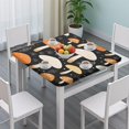 thumbnail image 3 of Colorful Mushroom Plant Black Pattern Square Fitted Tablecloth with Elastic Edge,Square Table Cover,Washable Elastic Table Cover for Home Kitchen Party Decor 34"x34", 3 of 6