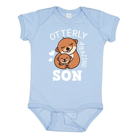 

Inktastic Otterly Amazing Son with Mother and Child Otter Gift Baby Boy Bodysuit