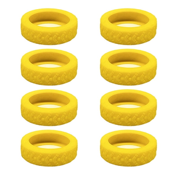 8Pcs Suitcase Wheel Protection Cover Set Low Noise Trolleys Case Wheels Protector for Suitcase Wheels Yellow