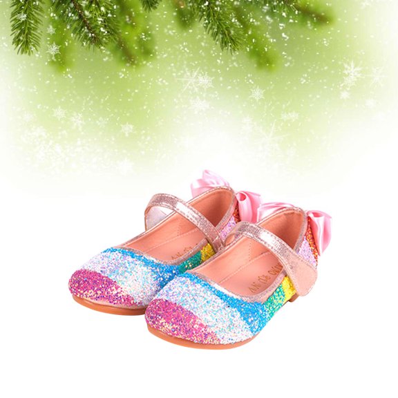 Supvox 1 Pair of Fashion Glitter ce Shoes for Girls Protection for Feet Round Head