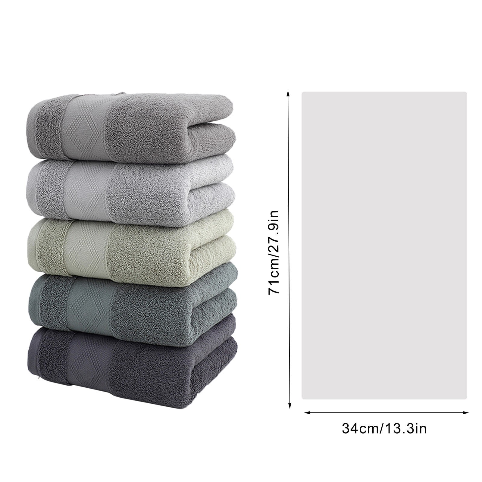 5 Pack Medium Bath Towel Set, Ring Spun Cotton, Lightweight and Highly Absorbent Quick Drying Premium Towels for Hotel, Spa and Bathroom