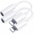thumbnail image 1 of 2 Pack 3.5mm Headphone Jack Adapter for iPhone 7/8/X/11/12 - Compatible with iPhone iOS Devices, 1 of 5