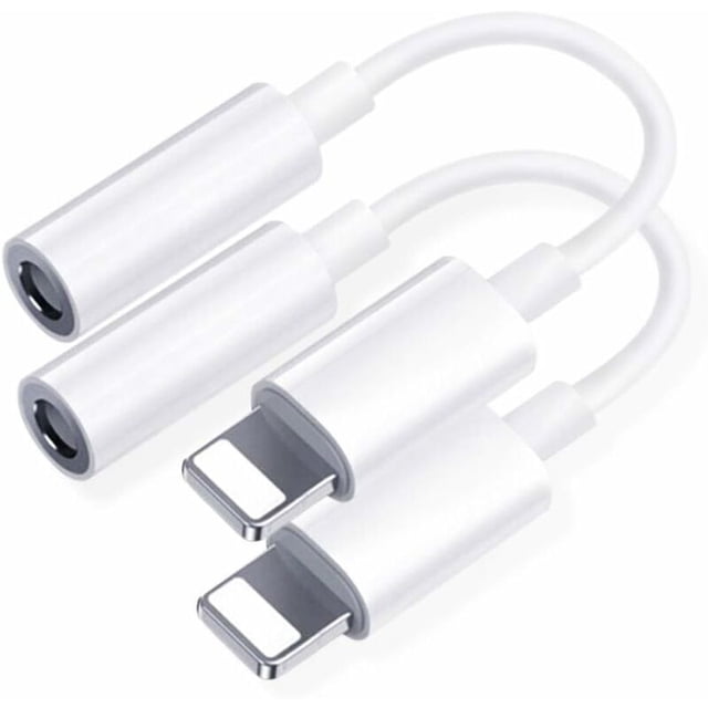 2 Pack 3.5mm Headphone Jack Adapter for iPhone 7/8/X/11/12 - Compatible with iPhone iOS Devices
