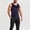 Navy, variant on Velvet Tank Top for Men U-Neck Sleeveless Stretch Velour Casual Undershirt Daily Wear Gray L