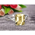 thumbnail image 2 of 7x5mm Emerald Cut 1.25 Carat Champagne Diamond Moissanite Engagement Ring Anniversary Gift On 10k White Gold, 2 of 5
