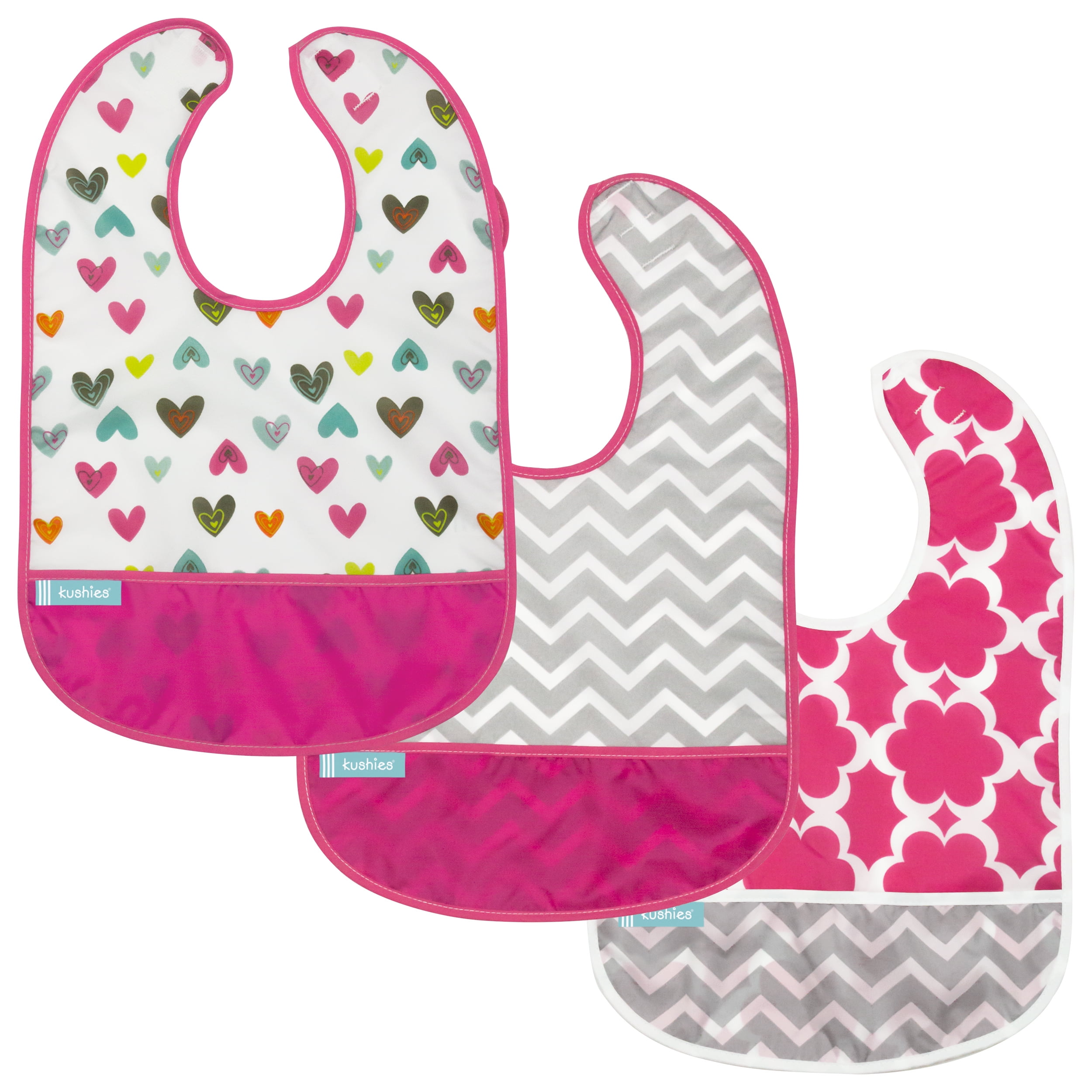 Kushies Cleanbib 6-12M • 3-Pack Girl