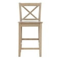 thumbnail image 3 of Linon Ervin Rubberwood X Back Counter Stool 24" Seat Height in Rustic Greywash, 3 of 12