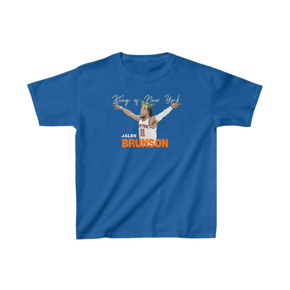 Jalen Brunson King of New York Basketball fans Kids Cotton Tee