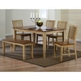 thumbnail image 2 of Sunset Trading Brook 42" Farmhouse Wood Dining Bench in Light Cream/Warm Brown, 2 of 5