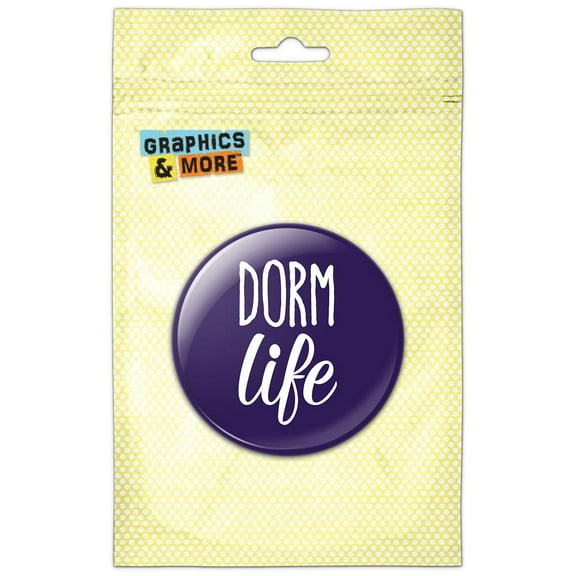 Dorm Life College Student Fun Purple Pinback Button Pin Badge