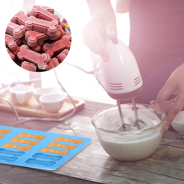Crea golosinas caseras para perros con moldes personalizables, bandeja para hornear apta para alimentos para entrenamiento de comandos, prensa antiadherente para galletas de perro para dar fo