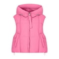 thumbnail image 6 of Oksale Quilted Puffer Vest for Women Casual Full Zip Outerwear with Hood Sleeveless Jackets with Pockets Soft Cozy Winter Overcoats Pink XL, 6 of 7