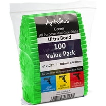 100 Pack Color Hot Glue Sticks. Green Colored Glue Gun Sticks. Hot Melt Adhesive Mini Glue Sticks for DIY Art Craft Repair Bonding Bulk Gold Black Yellow Pink Red Purple