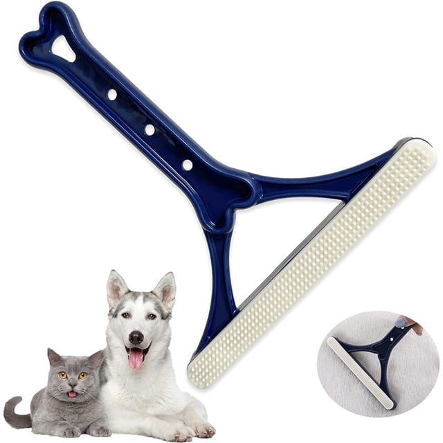 Pet Hair Remover - Cat Dog Hair Remover for Furniture,Carpet Scraper,Pet Fur Remover - Lint Remover Reusable Lint Cleaner Pro - Lint Dust Remover and Rug Scraper Tool,Dark Blue