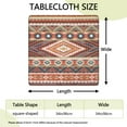 thumbnail image 2 of Boho Tablecloth Square Artistic Room Decor Style, Waterproof Vinyl, Elastic Fitted, Backed, Reusable, Spill-Resistant, 2 of 6