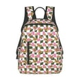 thumbnail image 3 of Balery Abstract Pink Plaid Butterfly Lightweight Backpack for Men and Women - Durable and Water-Resistant, Ideal for School, Work, Travel, and Everyday Use, 3 of 9