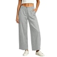 thumbnail image 2 of Xdegoge Straight Leg Linen Pants for Women Comfy Business Casual Work High Waisted Office Bottoms with Pockets Relaxed Fit Summer Dressy Trousers, 2 of 8