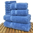 thumbnail image 3 of Luxury Hotel & Spa Collection, Quick Dry 100% Turkish Cotton, 700 GSM, Eco Friendly Towel, Bathroom and Kitchen Dobby Border Towels, 2-Bath Towel, 2-Hand Towel, 6-Washcloth-Bundle Set of 10, Wedgewood, 3 of 3