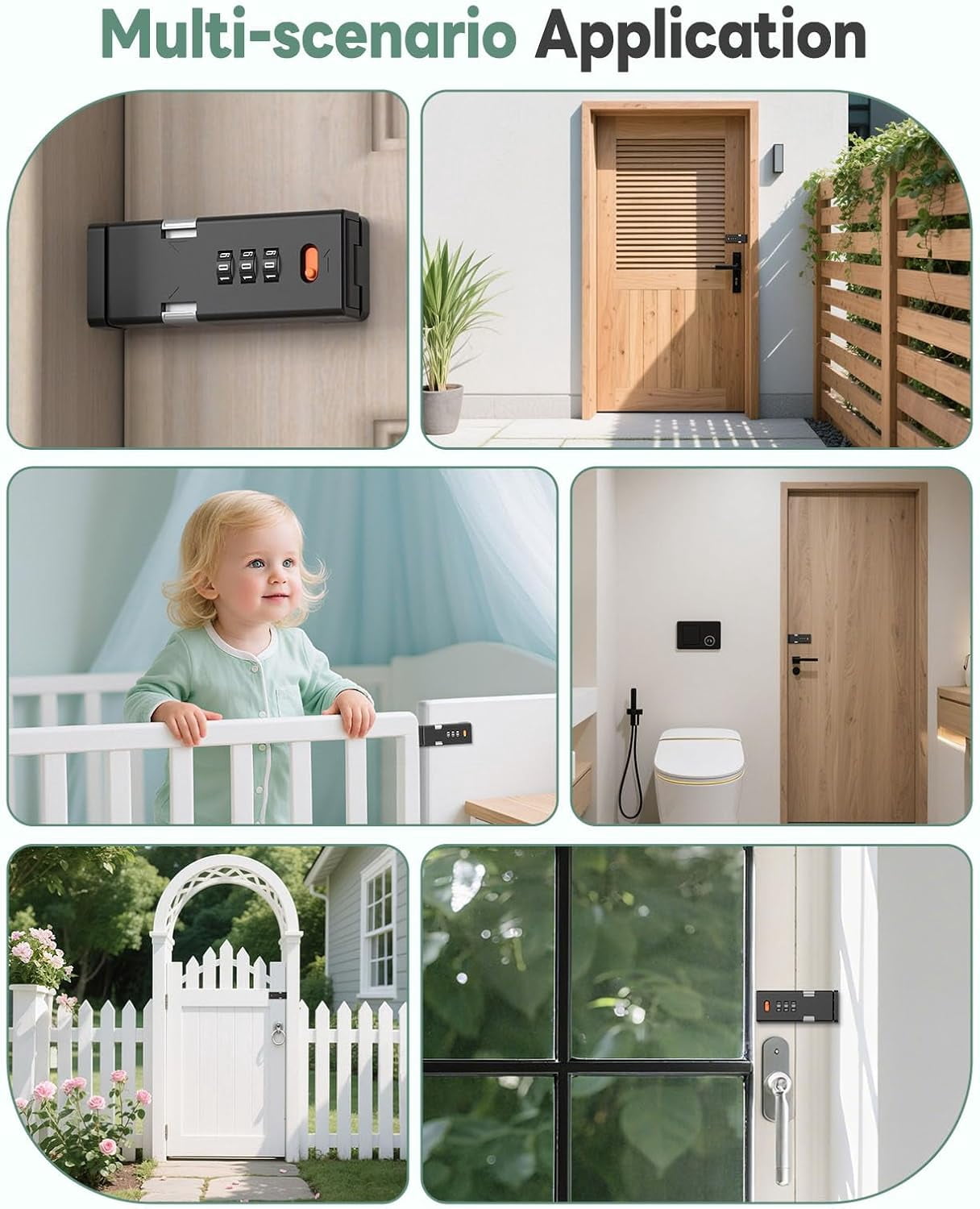 SONGAUN 90 Degree Barn Door Combination Lock, 3 Digit Password Keyless Home Security Lock for Kitchen Cabinet, Drawer, Locker, Sliding Closet Doors - Sturdy and Practical Gate Latch (1, Black)