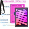thumbnail image 4 of ELEHOLD for iPad 6th/5th Generation 9.7 inch Rugged Case, Heavy Duty Protection Hand Strap Built-in Kickstand Crossbody Shoulder Strap Shockproof Case for iPad 9.7 inch 6th/5th 2018/2017,Rose, 4 of 10