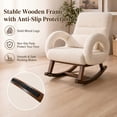 thumbnail image 5 of CloudRest Pro Extra Wide Nursery Rocking Chair with Ottoman, 23.6" Deep Seat Oversized Teddy Glider Rocker, Upholstered Lounge Chair with Thickened Cushion for Adults, Beige, 5 of 8