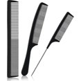 thumbnail image 1 of 3 Pcs Carbon Fiber Hair Heat Resistant Anti-static Hairdressing Comb Fine Wide Tooth Hairdressing Comb, 1 of 5