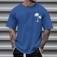 thumbnail image 4 of DeHolifer Mens T-Shirt Plus Size Graphic Short Sleeve Loose Tee Crewneck Palm Tree Summer Shirts Blue XL, 4 of 4