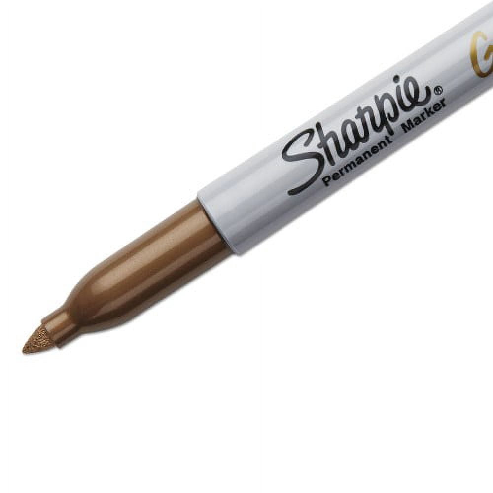 Sharpie Metallic Fine Point Permanent Markers, Fine Bullet Tip, Gold, Dozen, Each