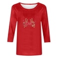 thumbnail image 4 of Xuyuer 3/4 Sleeve Shirts for Women Loose Fit Crewneck Dressy Casual Tops Lightweight Solid Color Comfy Cute T Shirts Basics Tees Casual Fashion Spring Summer T Shirts Business Work Tee Top, 4 of 5