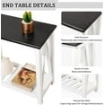 thumbnail image 2 of Farmhouse End Side Table Wood Frame Narrow Side Table with Shelves Black White Rectangular Night Stand Sofa Table for Couch, Small Spaces, Living Room, Bedroom, 2 of 14
