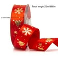 thumbnail image 6 of 25 Yards Snow Printing Satin Ribbon Christmas Red and Green Ribbons, 6 of 9