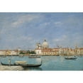 thumbnail image 2 of Eugène Boudin 14x11 Black Ornate Wood Framed Double Matted Museum Art Print Titled: Venice, Santa Maria Della Salute from San Giorgio (1895), 2 of 5