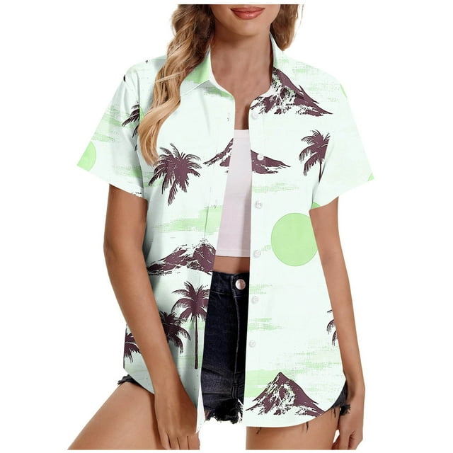 Cinvoph Hauts d'Été pour Femmes Manches Courtes Col Rond T-Shirts Décontractés Basiques Vêtements de Plage Vacances