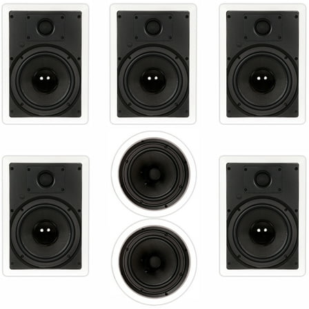 Theater Solutions TS-87 Flush Mount 7 Speaker Set with 8" Woofers In Wall