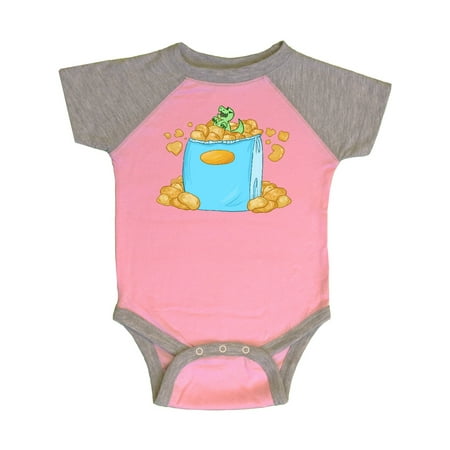 

Inktastic Little Dino Snacking on Chips Gift Baby Boy or Baby Girl Bodysuit