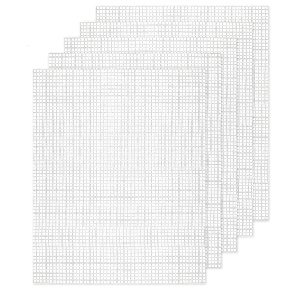 Pllieay Plastic Canvas Mesh Sheets Kit Including 10 Pieces Clear Plastic Canvas 12 Colors Acrylic Yarn and Embroidery Tools for Embroidery Plastic Canvas Craft 