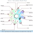 thumbnail image 4 of Pcs Snowflake Tool 18-in-1 Stainless Steel Multi-function Tool,stainless Steel Snowflake Wrench,men's Gift,for Daily Travel Adventure Daily Tools, 4 of 5