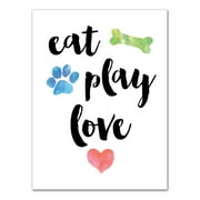 Creative Products Eat Play Love Watercolor 18 x 24 Canvas Wall Art
