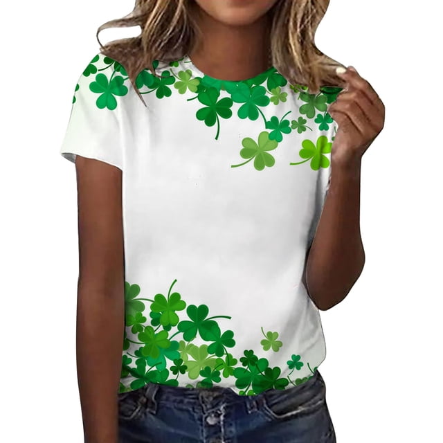 Fvwitlyh Blouses pour Femmes Couple Chemise Femmes Décontractée Impression de la Saint-Valentin Chemises Col Rond Manches Courtes Tee Tops Tunique Blouse AG,m