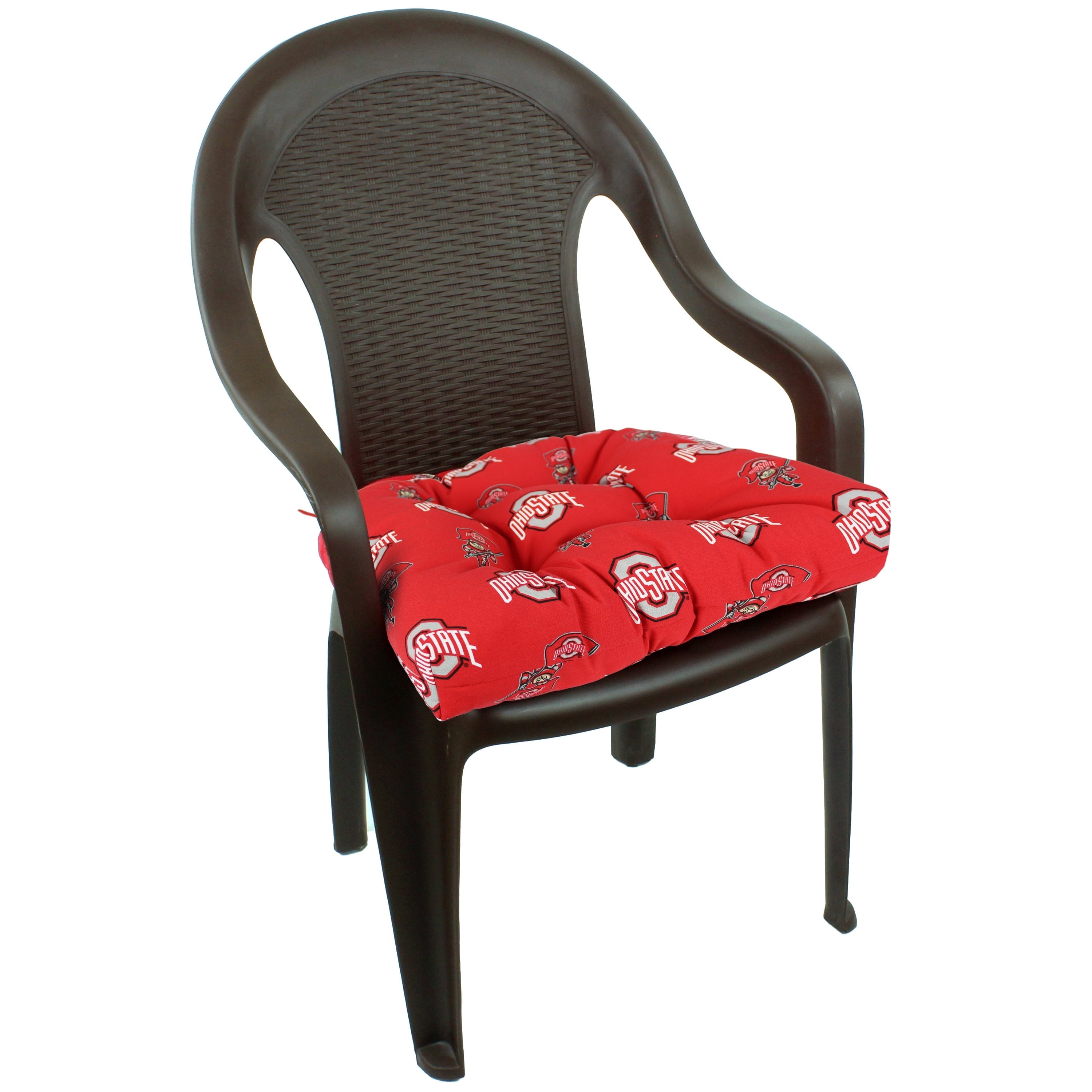College Covers Ohio State Buckeyes Patio Seat D Cushion 20" x 20", 2 Tie Backs