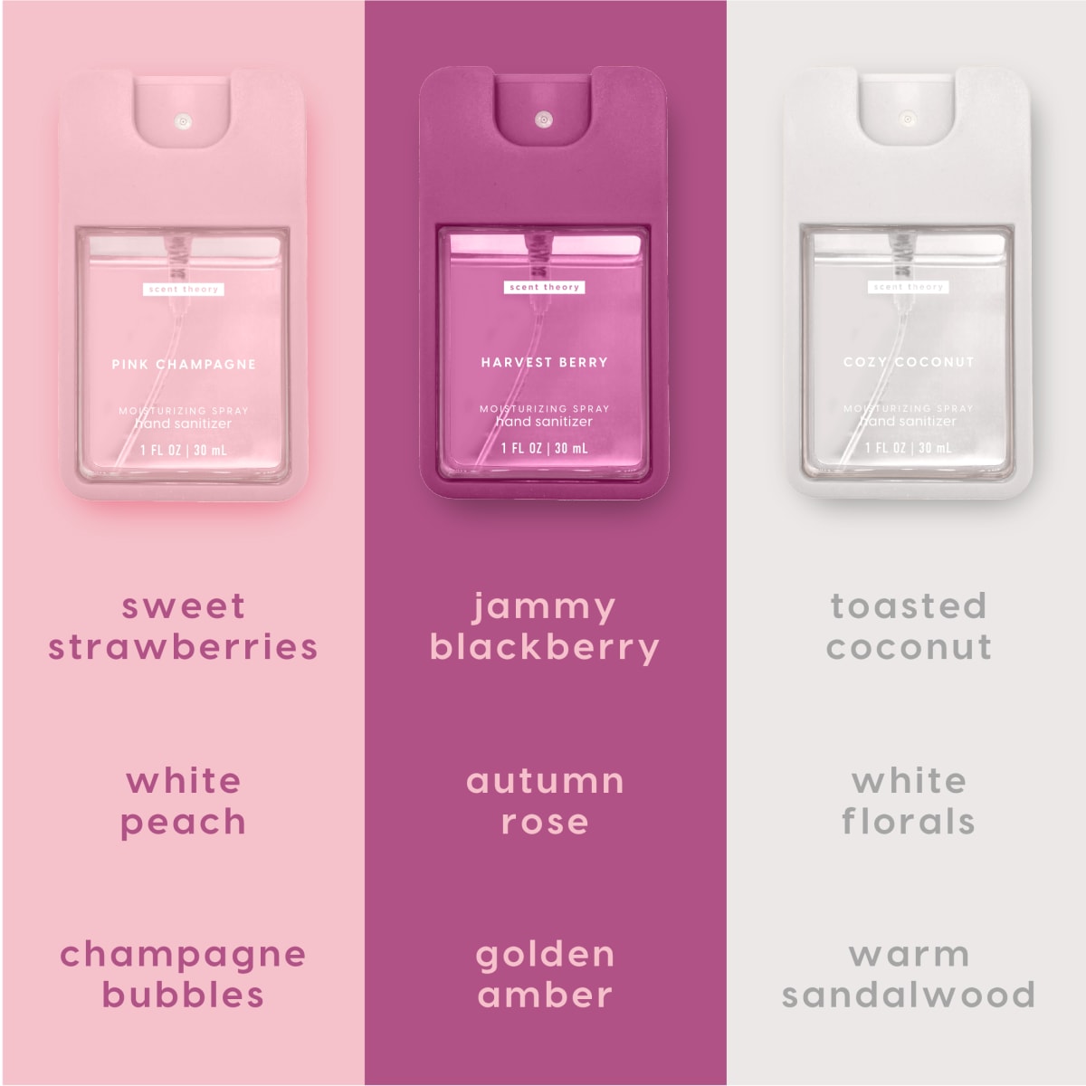 Scent Theory Limited Edition Holiday Hand Sanitizer Spray Gift Set, 3 Piece
