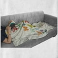 thumbnail image 5 of Butterflies Soft Flannel Fleece Blanket, Vintage Background with Butterflies and Dots Hello Summer Greeting Happy Text, Cozy Plush for Indoor and Outdoor Use, 50" x 60", Multicolor, by Ambesonne, 5 of 5