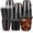Black, variant on tchrules 100 Set 16oz Plastic Cups with Lids and Straws, Disposable Black Clear Iced Coffee Cup with Lid, Round Bottom Plastic To Go Cups for Cold Drinks Slushie Smoothie Soda Bar Party Shop Supplies